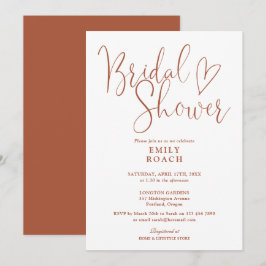 Convites Chá de panela de Script Elegante do Terracotta Boh