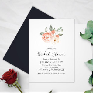 Convites Chá de panela de Script Elegante Floral