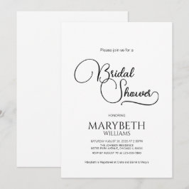 Convites Chá de panela de Script Elegante Simples