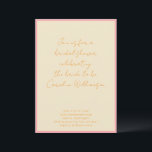 Convites Chá de panela de Script Geométrico de Creme Rosa P<br><div class="desc">Brilhante e colorido,  este chá de panela geométrico moderno apresenta uma tenda tipografia escrita à mão e um design contemporâneo a rosa,  creme e laranja.</div>