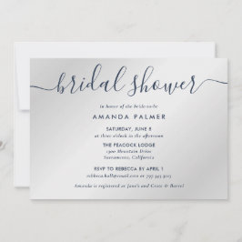 Convites Chá de panela de Script Moderno marinho Azul e Pra