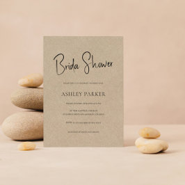 Convites Chá de panela de Script Preto Simples com Linn de 