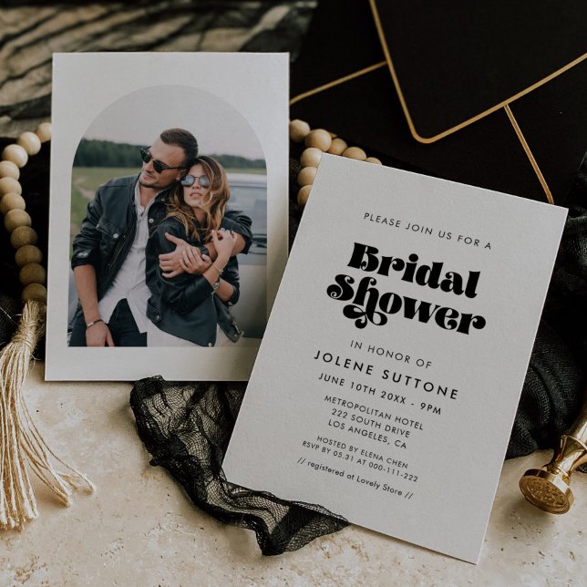 Convites Chá de panela de Script Retroativo Vintage (Criador carregado)