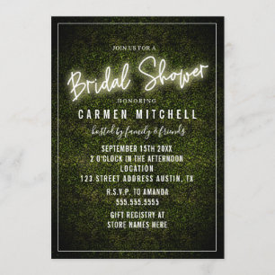 Convites Chá de panela de Sinal de Neon Branco