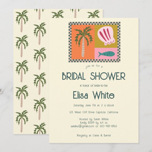 Convites Chá de panela de Soiree Moderno CLIENTE (Frente/Verso)