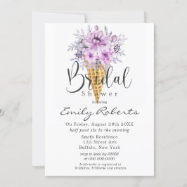 Convites Chá de panela de Sorvete Roxo Periwinkle