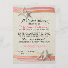Convites Chá de panela de Starfish e Ribbon
