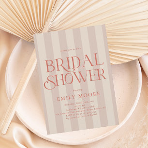 Convites Chá de panela de stripes do Clube de País Elegante