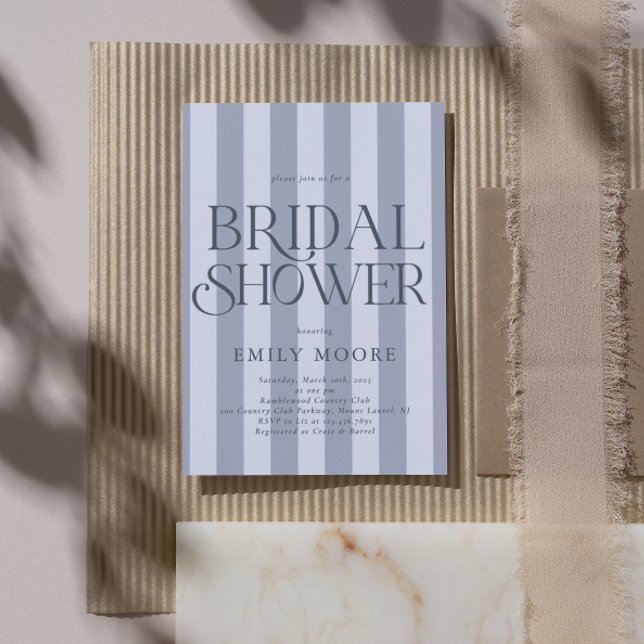 Convites Chá de panela de stripes do Clube de País Elegante (Criador carregado)