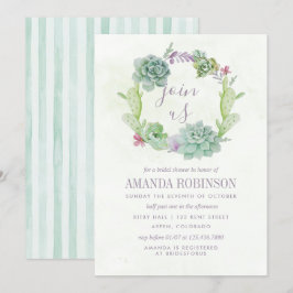 Convites Chá de panela de Sucultivos do Cactus Desert Water