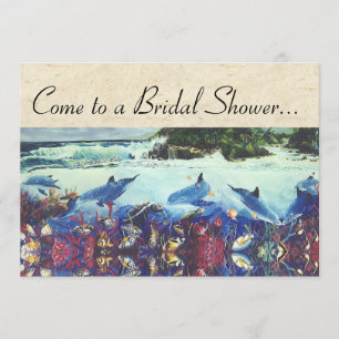 Convites Chá de panela de Tartarugas do Mar de Golfinho par