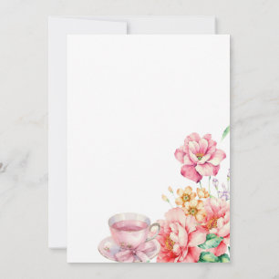 Convites Chá de panela de Tea de Jardim Rosa Victoriano