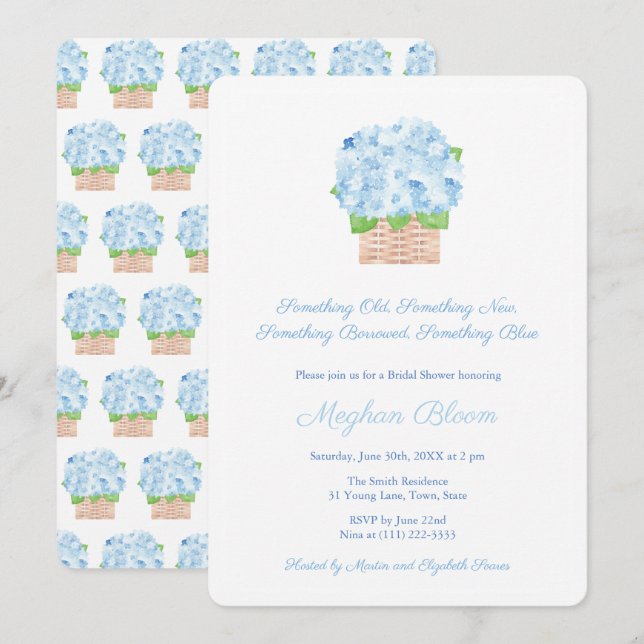 Convites Chá de panela De Tema Azul Do Lado Do Oceano (Frente/Verso)