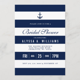 Convites Chá de panela de Tema Náutico Negrito