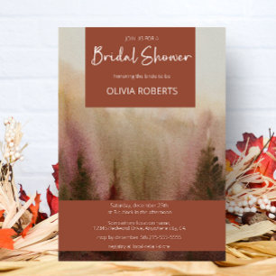 Convites Chá de panela de Terracota Florestal de Aquarela d