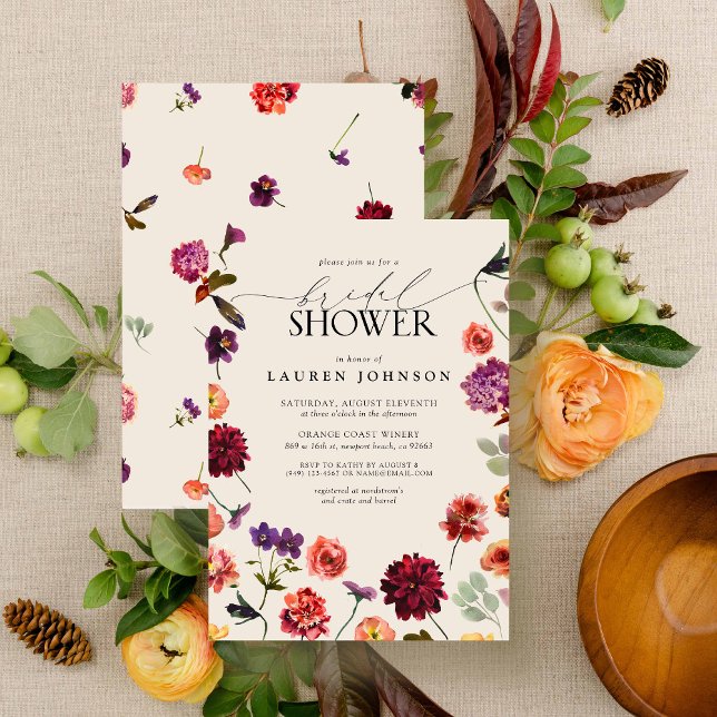 Convites Chá de panela de Terracotta para Jardim Floral Mod (Bridal Shower Invitation!)