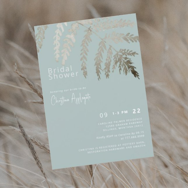 Convites Chá de panela de Texto Branco do Seafoam (Criador carregado)