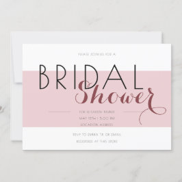 Convites Chá de panela de Textos Pretos Cor-de-Rosa e Branc