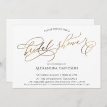 Chá de panela de Tipografia Dourada Elegante Simpl