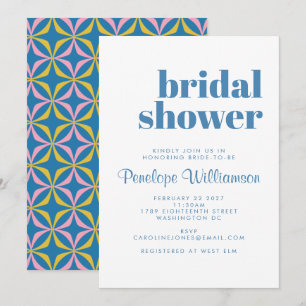 Convites Chá de panela de Tipografia Retroativa de Padrão