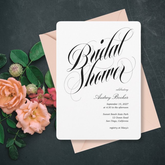 Convites Chá de panela de título Luxe (Criador carregado)