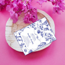 Chá de panela de Toile de Jouy Azul e Branco