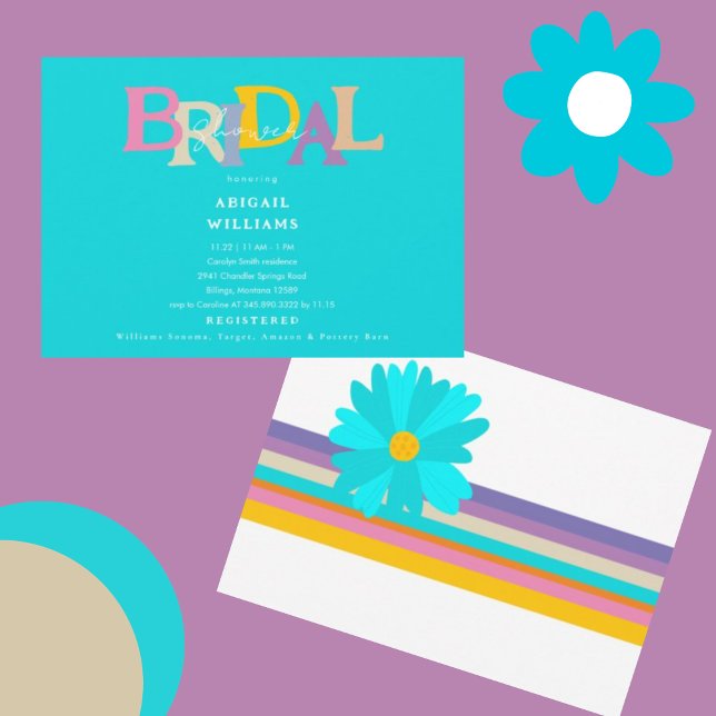 Convites Chá de panela de Turquoise de Arte Retroativa (Criador carregado)