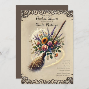 Convites Chá de panela de vassoura de bruxas entonadas de j