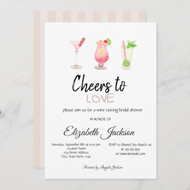 Convites Chá de panela de Verão (Frente/Verso)