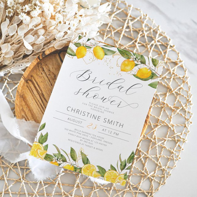 Convites Chá de panela de Verão de Lemon Citrus (Criador carregado)