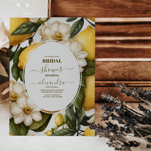 Convites Chá de panela de Verão do Mediterrâneo Chic Lemon