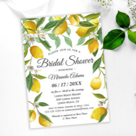 Convites Chá de panela de Verão Elegant Boho Lemon