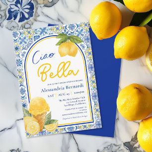 Convites Chá de panela de Verão italiano Azulejo Lemon Ciao