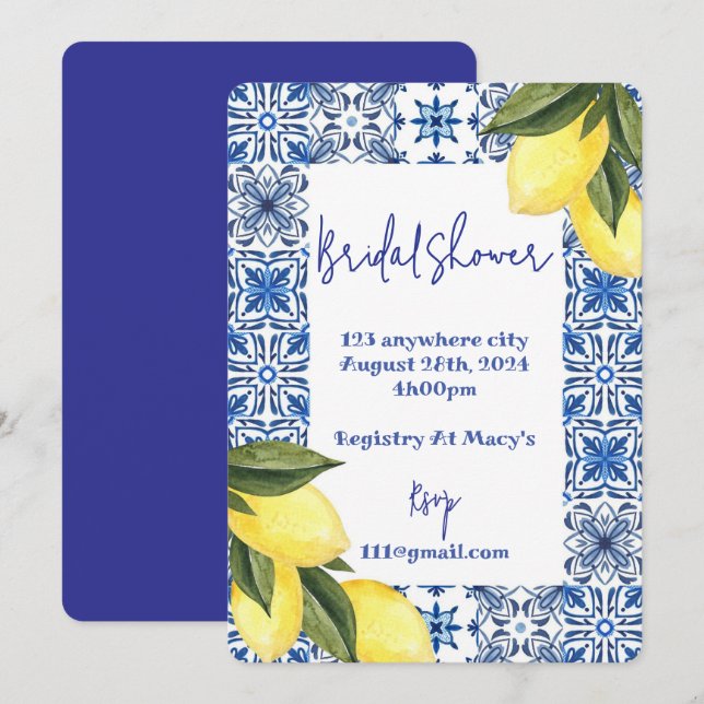 CONVITES CHÁ DE PANELA DE VERÃO LIMONCELLO (Frente/Verso)