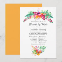 Chá de panela de Verão tropical de aquarela por co