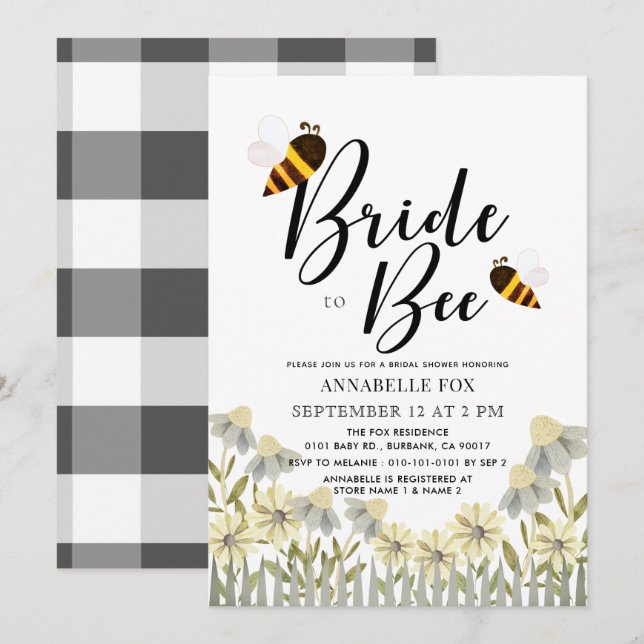 Convites Chá de panela de Verificação de Búfalo Preto para  (Frente/Verso)