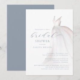 Convites Chá de panela de Vestido de Casamento Branco Dusty