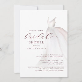 Convites Chá de panela de Vestido de Casamento de Aquarela 