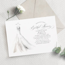 Chá de panela de Vestido de Casamento de Aquarela 