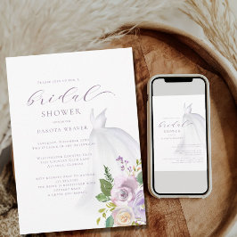 Convites Chá de panela de Vestido Floral Purple