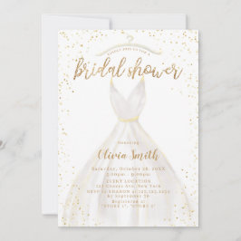 Convites Chá de panela de vestidos Elegantes Dourados com b