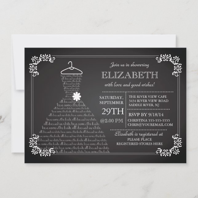 Convites Chá de panela de vestidos modernos (Frente)