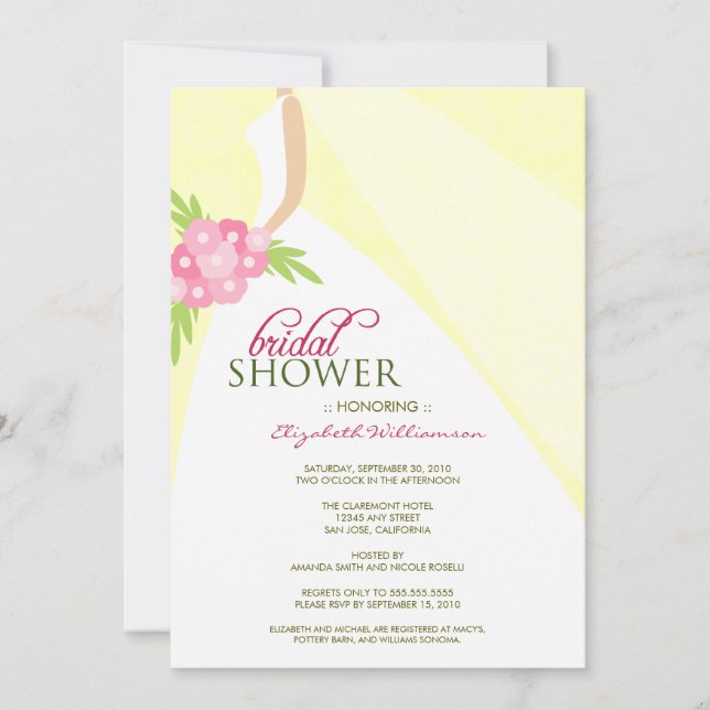 Convites Chá de panela de vestir_2 de casamento (amarelo) (Frente)