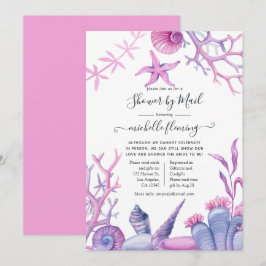 Convites Chá de panela de Vida do Oceano de Aquarela por Co