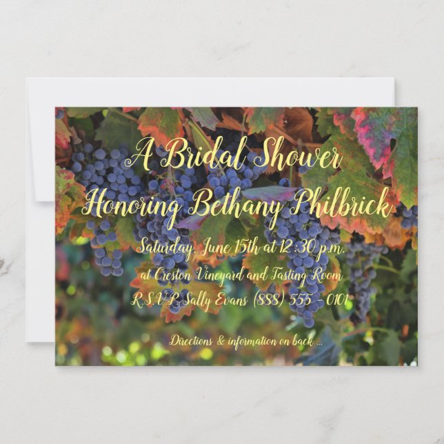 Convites Chá de panela de vinhas com talha de vinho (Frente)