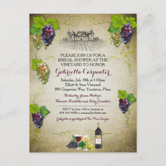 Convites Chá de panela de vinhedo de vinho