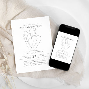 Convites Chá de panela de vinho Chic