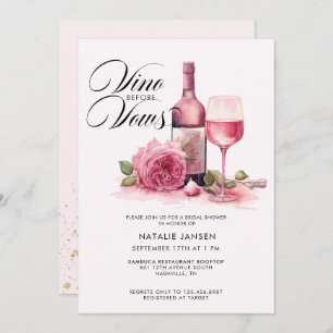 Convites Chá de panela de Vinho de Cor de Água Elegante Mod