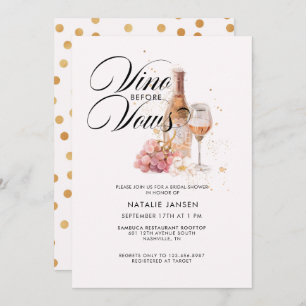 Convites Chá de panela de Vinho de Cor de Água Elegante Mod