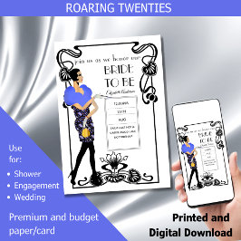 Convites Chá de panela Deco Gatsby de Arte Flapper dos anos